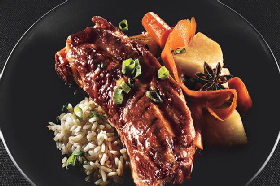 Soy-Braised Pork Country Ribs with Carrots and Turnips