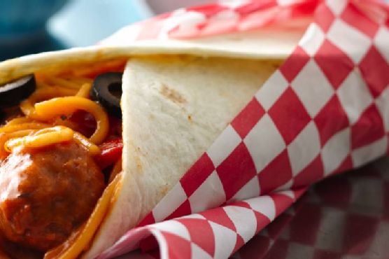 Spaghetti and Meatball Wraps