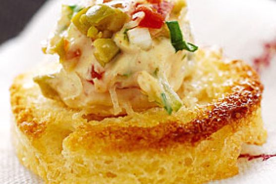 Spanish Olive and Cream Cheese Canapes