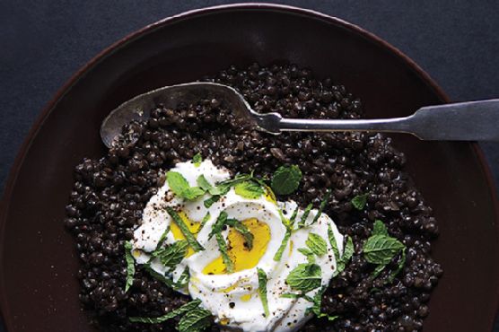 Spiced Black Lentils with Yogurt and Mint
