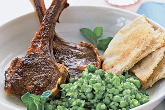 Spiced Lamb Chops and Smashed Peas