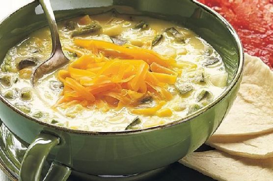 Spicy Poblano and Corn Soup