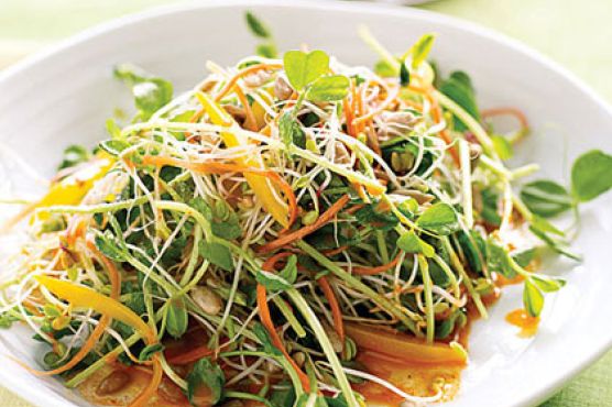 Spicy Sunflower Salad with Carrot Dressing