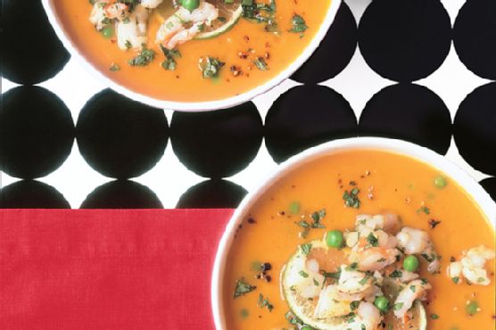 Spicy Thai Soup with Lime Shrimp