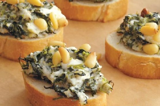 Spinach and Parmesan Crostini