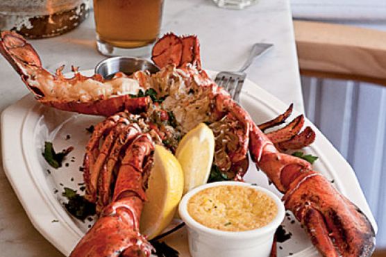 Split Grilled Lobsters with Herb Butter