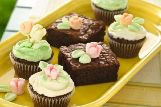 Spring Flower Brownies