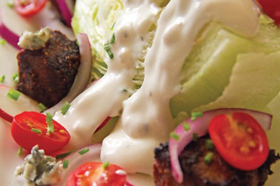 Steakhouse Wedge Salad with Blackened Flatiron ‘Croutons’