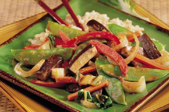 Steamed Chinese Vegetables with Brown Rice