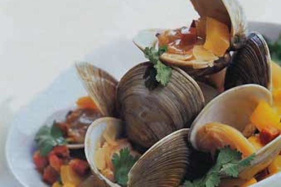 Steamed Clams in Wine and Chorizo