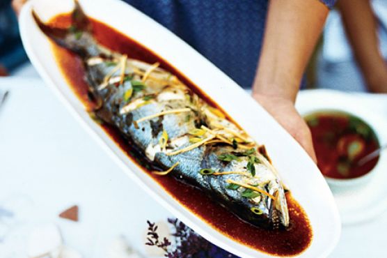 Steamed Fish with Scallions and Ginger