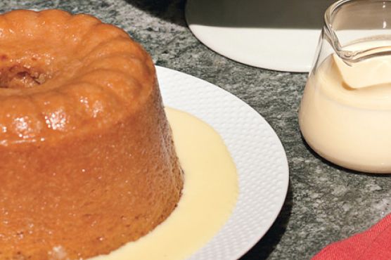 Steamed Persimmon Pudding with Cinnamon Crème Anglaise