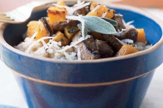 Steel-Cut Oat Risotto with Butternut Squash and Mushrooms