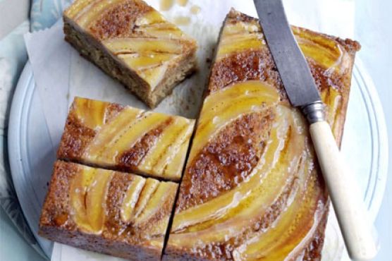 Sticky banana & maple cake