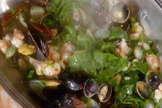 Stinging Nettle Tagliatelle with Frutti di Mare