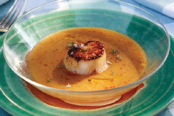 Stone Fruit Gazpacho with Scallops