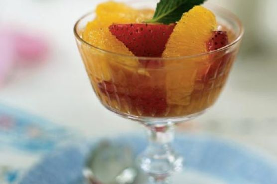 Strawberries and Oranges with Vanilla-Scented Wine