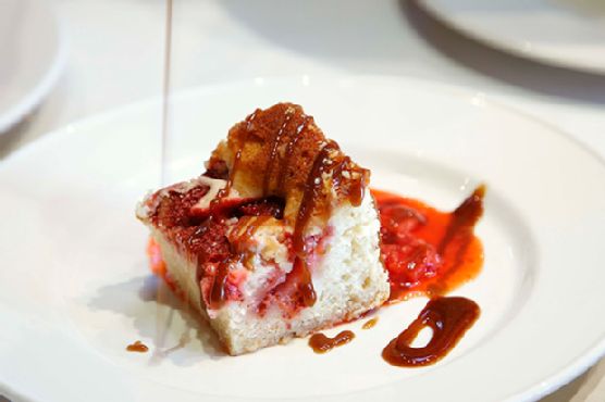 Strawberry Pazzo Cake with Herbed Crème Fraîche
