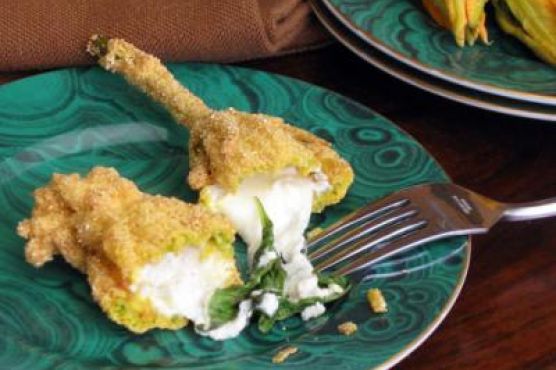 Stuffed Squash Blossoms with Basil