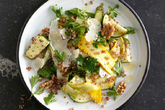 Summer Squash and Red Quinoa Salad with Walnuts