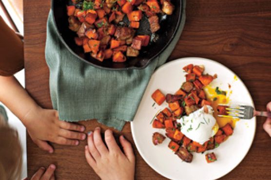 Sweet Potato-Pork Belly Hash