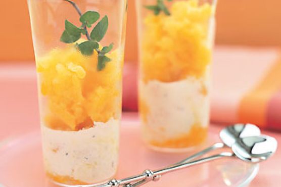 Tangerine Granita with Vanilla Bean Cream