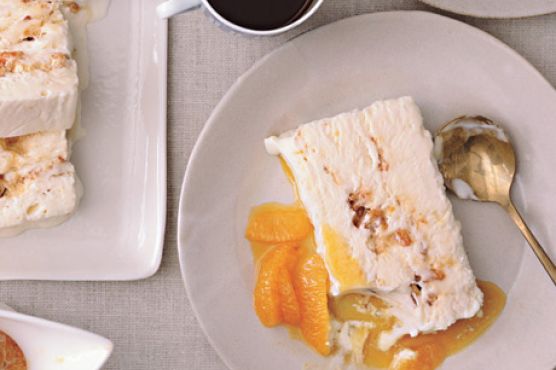 Tangerine Semifreddo with Salted Almond Brittle