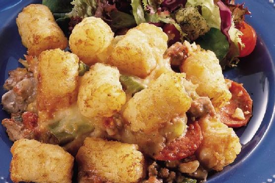 Tater Tot Pizza Casserole