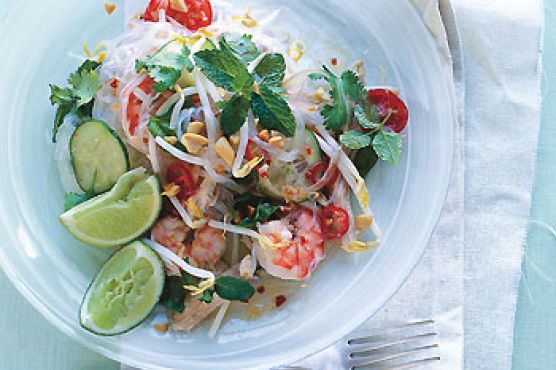 Thai Chicken and Shrimp Noodle Salad