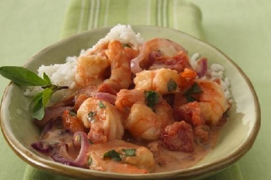 Thai Seared Shrimp with Tomato, Basil and Coconut