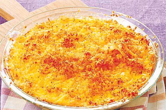 Three-Cheese Spaghetti Gratin