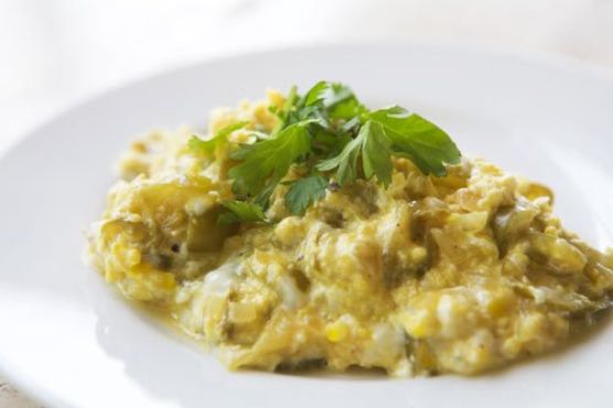 Tomatillo Scrambled Eggs