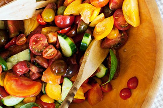 Tomato, Cucumber, and Basil Salad