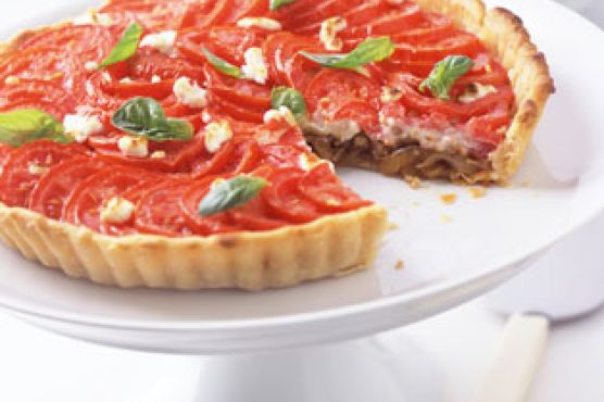 Tomato, Goat Cheese, and Onion Tart