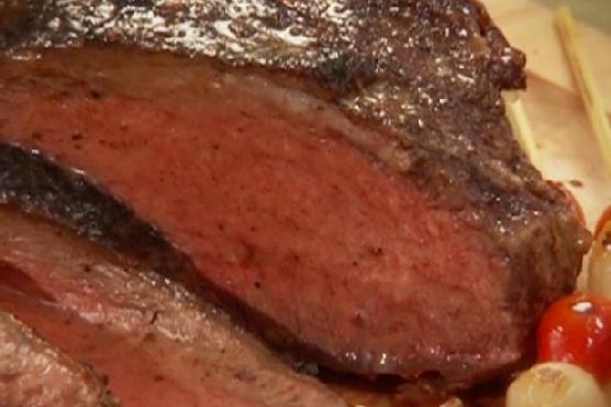 Tri-Tip Picanha Roast with Charred Cherry Tomatoes and Onions