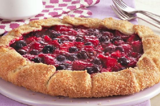 Triple Berry and Rhubarb Galette