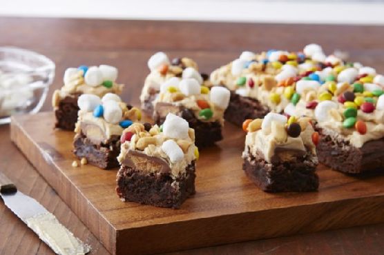 Triple Chocolate Chunk Peanut Butter Brownies