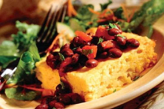 Triple-Corn Squares with Bean Sauce