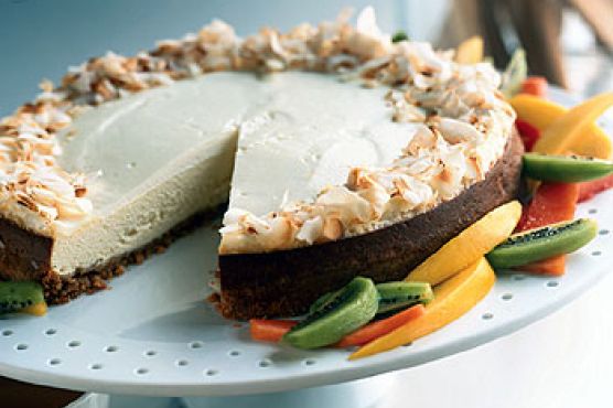 Tropical Cheesecake with Coconut Shortbread Crust