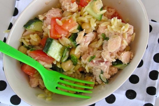 Tuna, Chick Peas and Orzo Salad