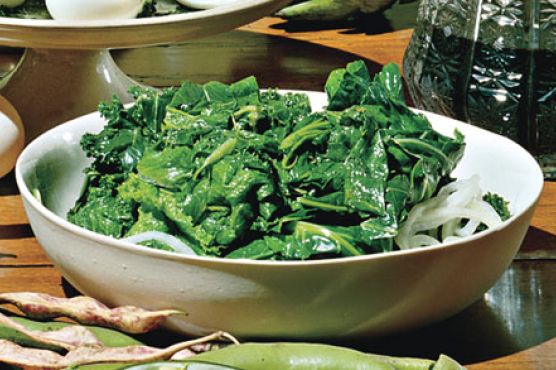 Turnip Greens Cooked in Rich Pork Stock