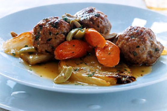 Veal Meatballs with Braised Vegetables