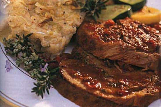 Veal Shoulder with Porcini Mushrooms, Garlic and Rosemary