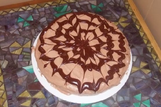 Vegan Peanut Butter Zig Zag Melted Ice Cream Cake