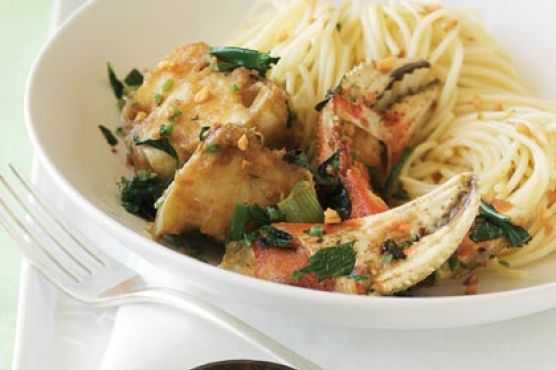 Vietnamese-style Spicy Crab with Garlic Noodles