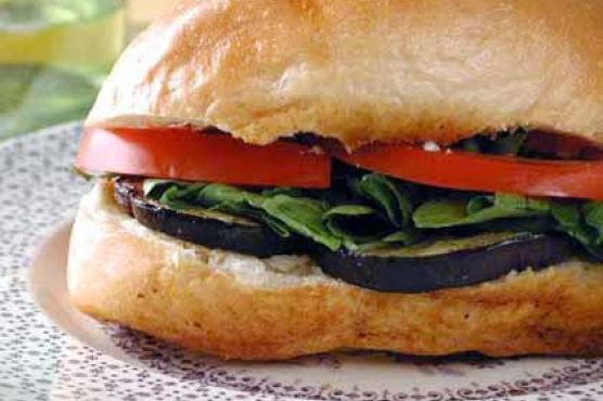 Warm Eggplant and Goat Cheese Sandwiches