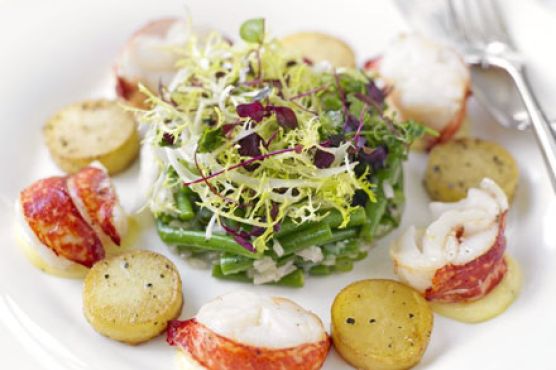 Warm lobster & potato salad with truffled mayonnaise