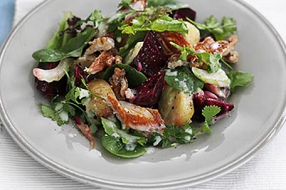 Warm mackerel & beetroot salad