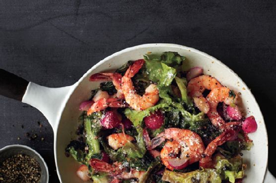 Warm Shrimp and Escarole Salad