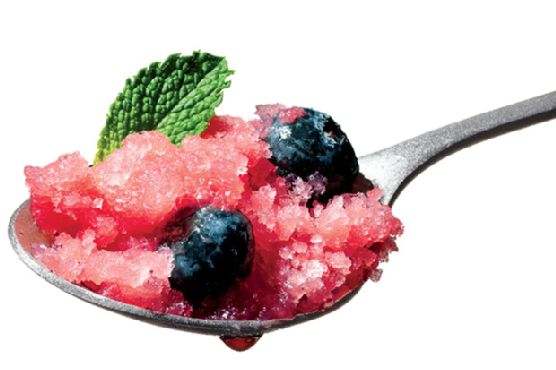 Watermelon Granita with Blueberries